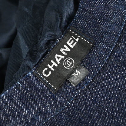 Chanel Indigo Denim Night Flight Embroidery Hat #M Small Good
