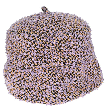 Chanel 1994 Purple Tweed Bucket Hat #57 Small Good