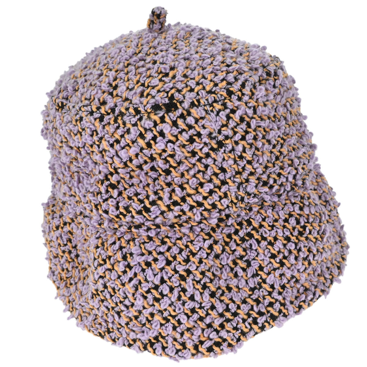 Chanel 1994 Purple Tweed Bucket Hat #57 Small Good