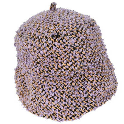 Chanel 1994 Purple Tweed Bucket Hat #57 Small Good