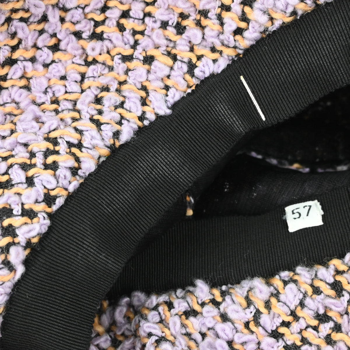 Chanel 1994 Purple Tweed Bucket Hat #57 Small Good