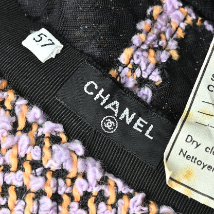 Chanel 1994 Purple Tweed Bucket Hat #57 Small Good