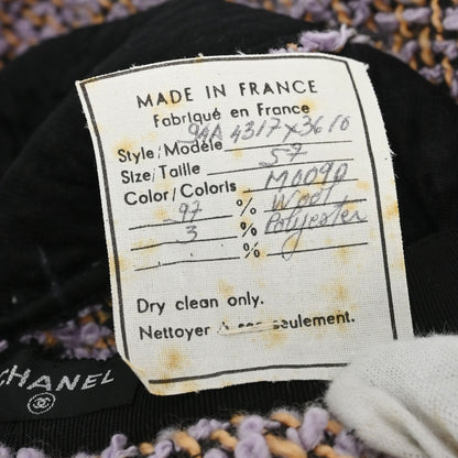 Chanel 1994 Purple Tweed Bucket Hat #57 Small Good