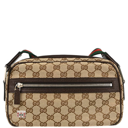Gucci Beige Brown Canvas Shelly GG Shoulder Bag