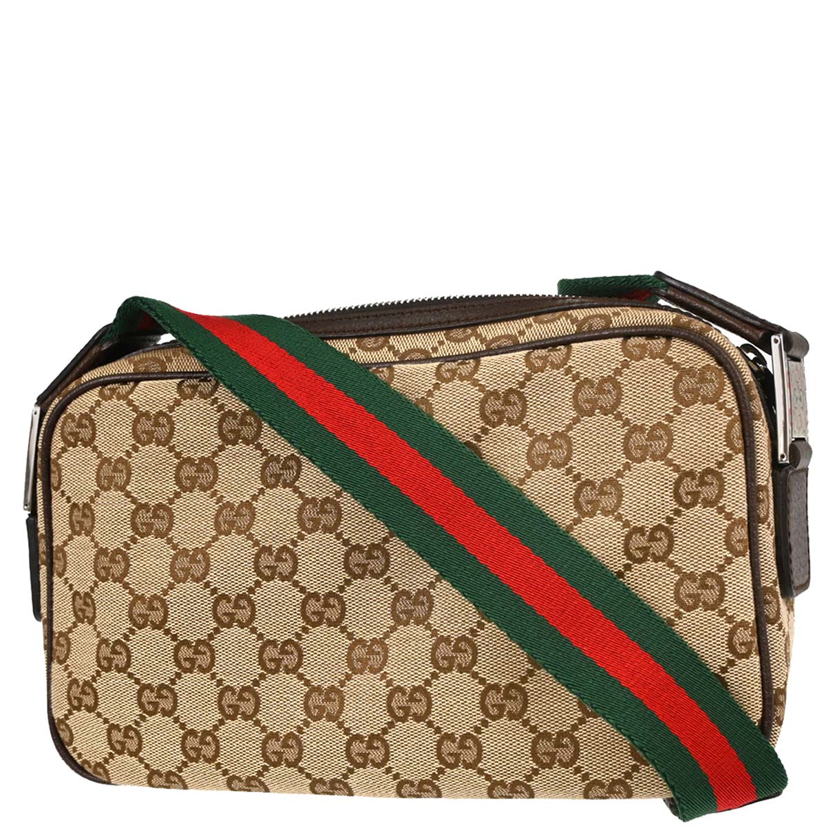 Gucci Beige Brown Canvas Shelly GG Shoulder Bag