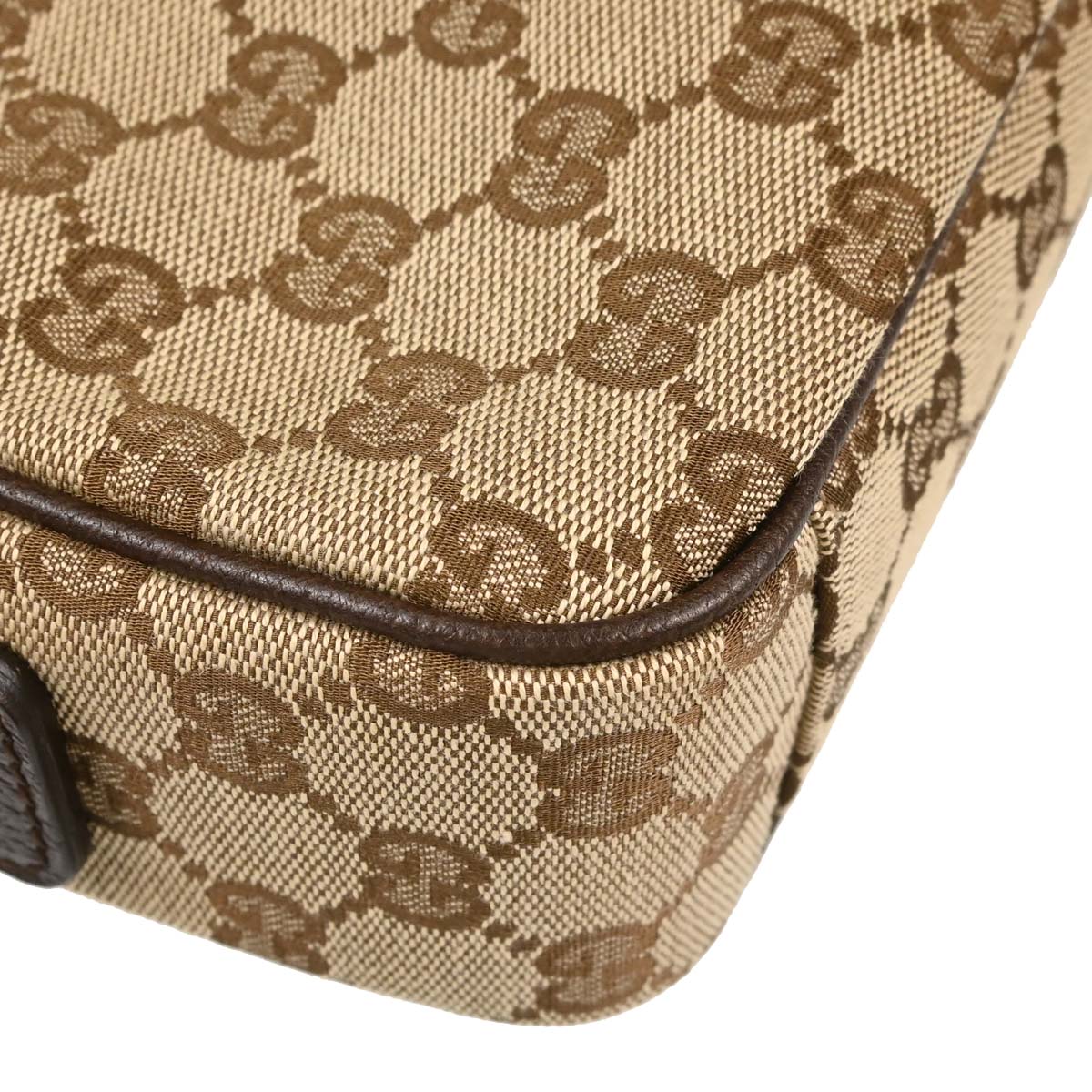 Gucci Beige Brown Canvas Shelly GG Shoulder Bag
