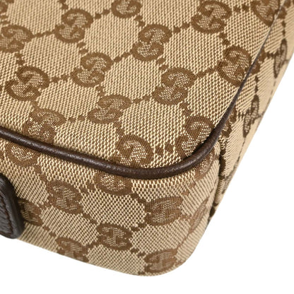Gucci Beige Brown Canvas Shelly GG Shoulder Bag