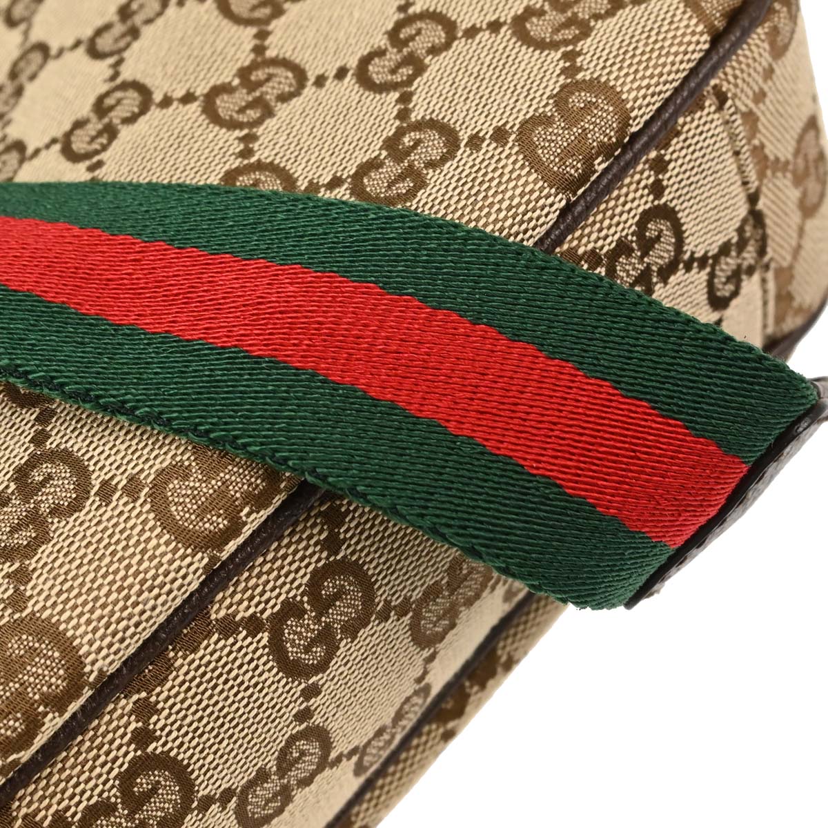 Gucci Beige Brown Canvas Shelly GG Shoulder Bag