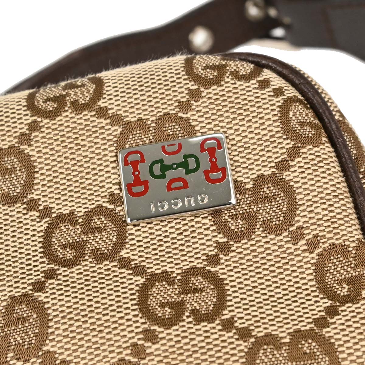 Gucci Beige Brown Canvas Shelly GG Shoulder Bag