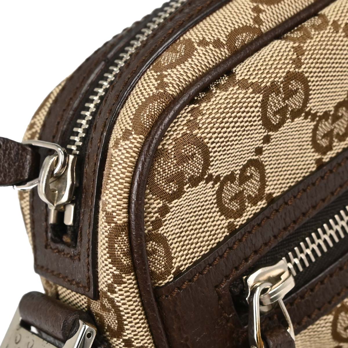 Gucci Beige Brown Canvas Shelly GG Shoulder Bag
