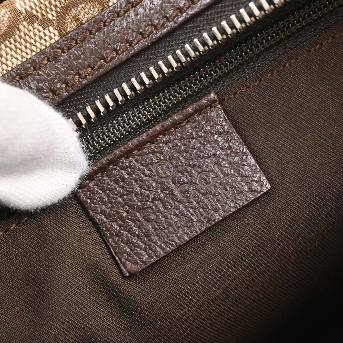 Gucci Beige Brown Canvas Shelly GG Shoulder Bag