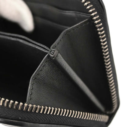 Bottega Veneta Black Lambskin Intrecciato Zip-Around Wallet