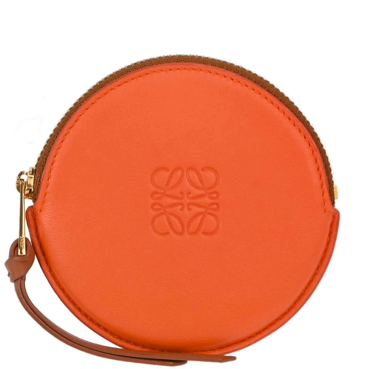 Loewe Orange Leather Coin Purse Wallet