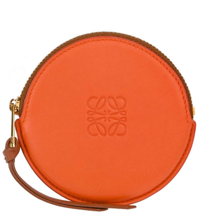 Loewe Orange Leather Coin Purse Wallet