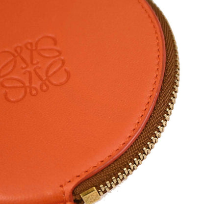 Loewe Orange Leather Coin Purse Wallet