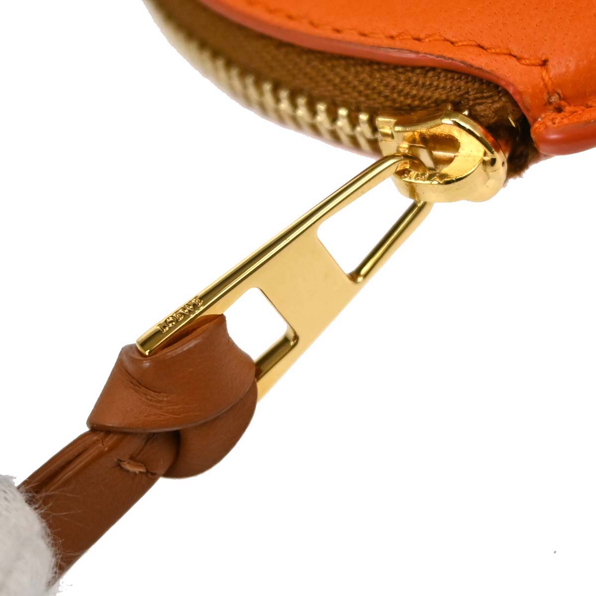 Loewe Orange Leather Coin Purse Wallet
