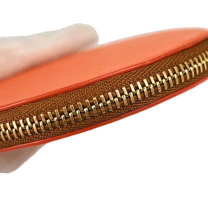 Loewe Orange Leather Coin Purse Wallet