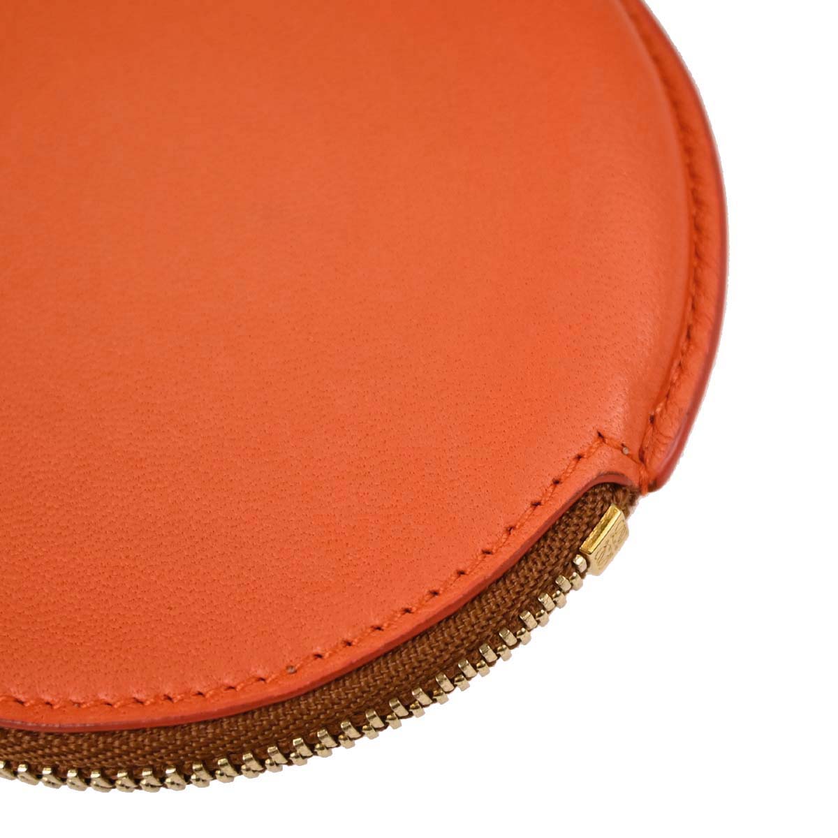 Loewe Orange Leather Coin Purse Wallet