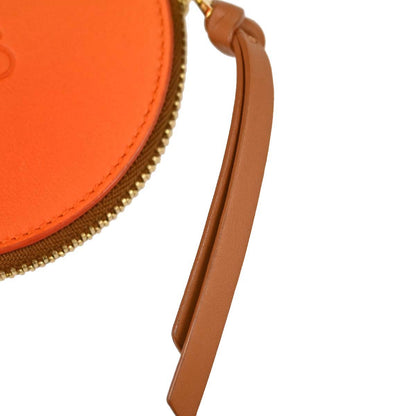 Loewe Orange Leather Coin Purse Wallet