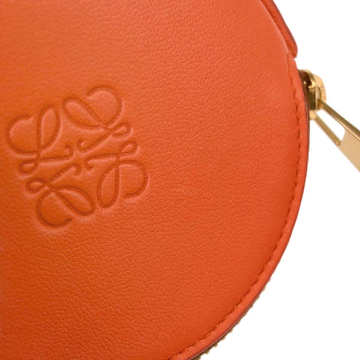 Loewe Orange Leather Coin Purse Wallet