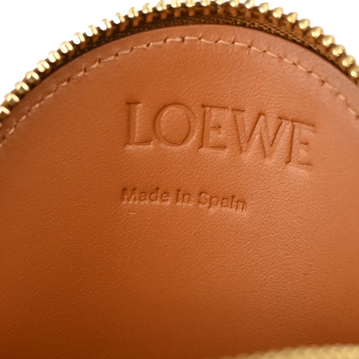 Loewe Orange Leather Coin Purse Wallet