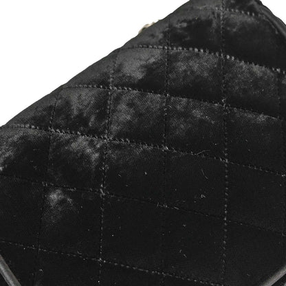 Chanel 2005-2006 Black Velvet Mini Classic Square Flap Shoulder Bag