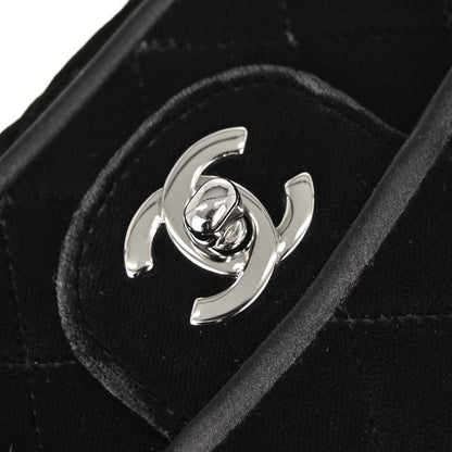 Chanel 2005-2006 Black Velvet Mini Classic Square Flap Shoulder Bag