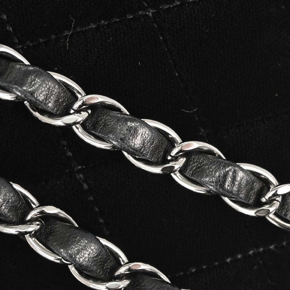 Chanel 2005-2006 Black Velvet Mini Classic Square Flap Shoulder Bag