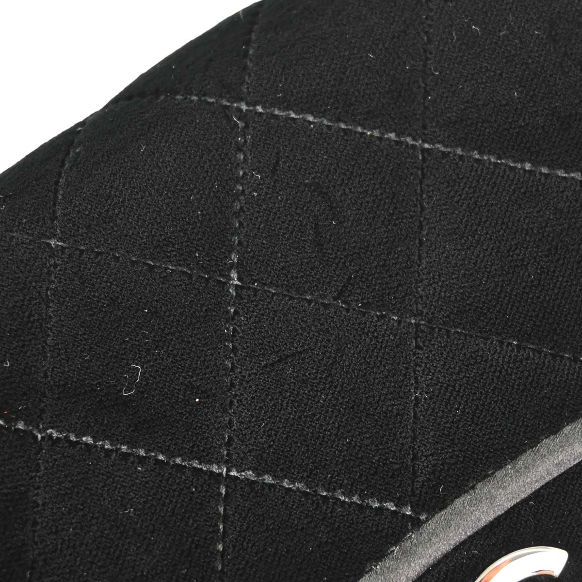 Chanel 2005-2006 Black Velvet Mini Classic Square Flap Shoulder Bag