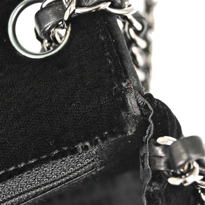 Chanel 2005-2006 Black Velvet Mini Classic Square Flap Shoulder Bag