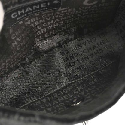 Chanel 2005-2006 Black Velvet Mini Classic Square Flap Shoulder Bag