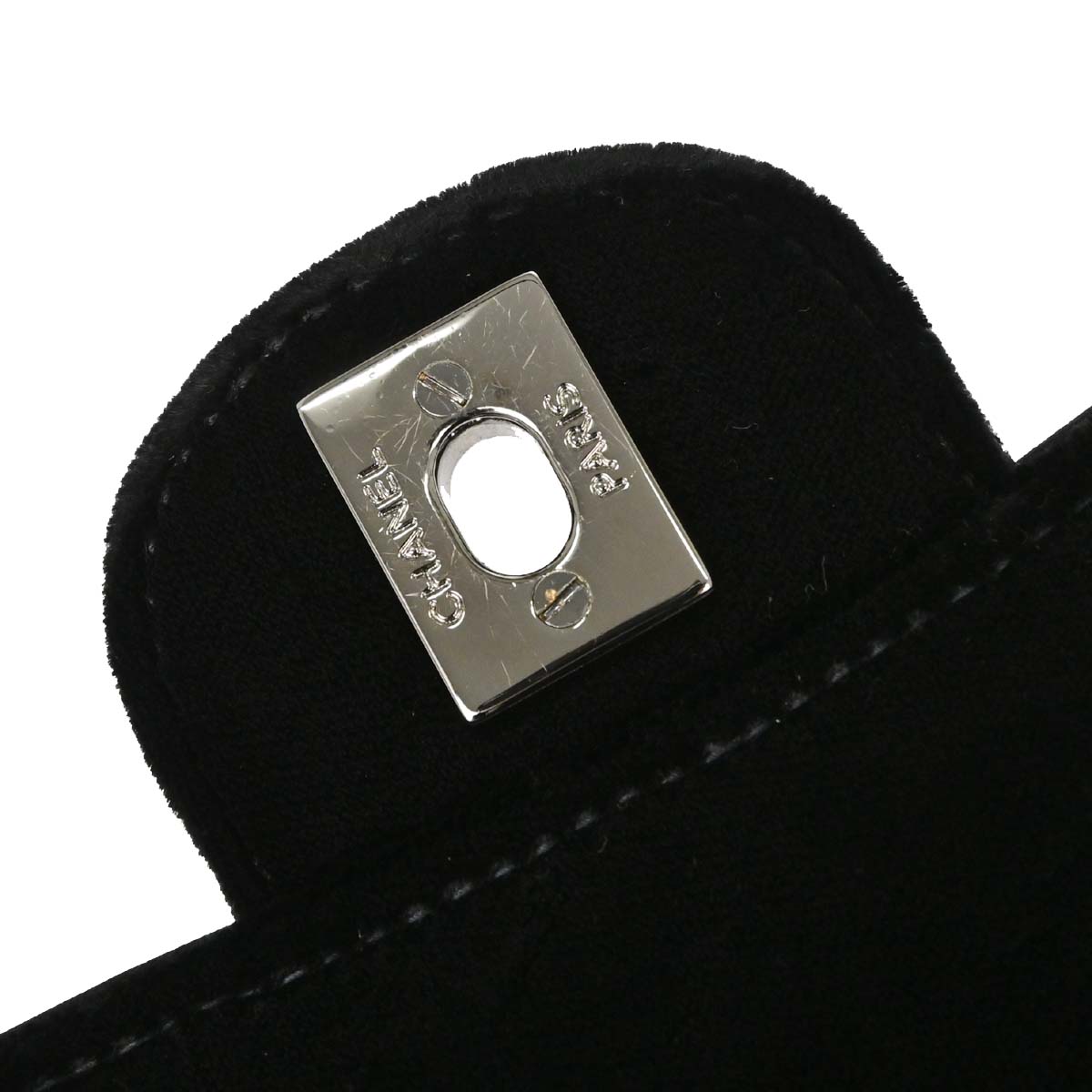 Chanel 2005-2006 Black Velvet Mini Classic Square Flap Shoulder Bag