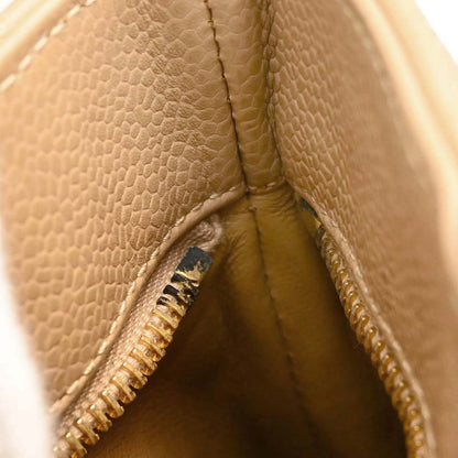 Chanel 2001-2003 Beige Caviar Skin Medallion Tote Handbag