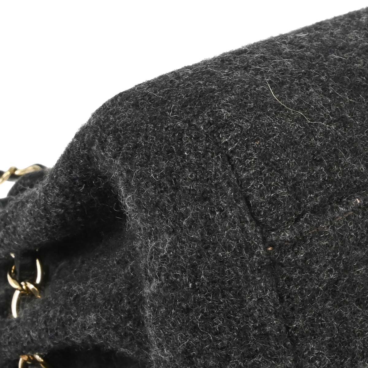 Chanel Gray Wool Accordion Flap Shoulder Bag