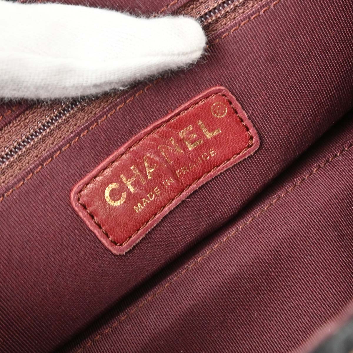 Chanel Gray Wool Accordion Flap Shoulder Bag