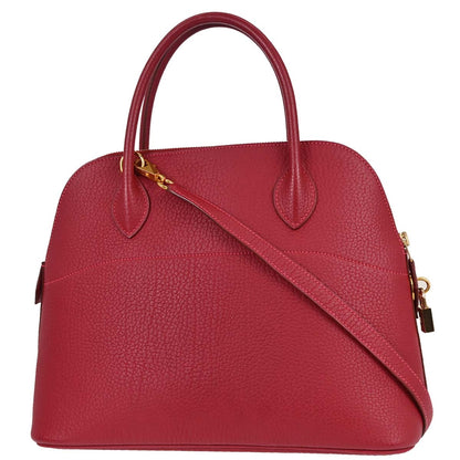 Hermes Rouge Garance Fjord Bolide 31 2way Shoulder Handbag