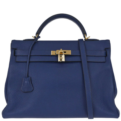 Hermes Blue Roy Togo Kelly 35 Retourne 2way Shoulder Handbag