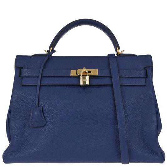 Hermes Blue Roy Togo Kelly 35 Retourne 2way Shoulder Handbag