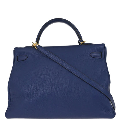 Hermes Blue Roy Togo Kelly 35 Retourne 2way Shoulder Handbag