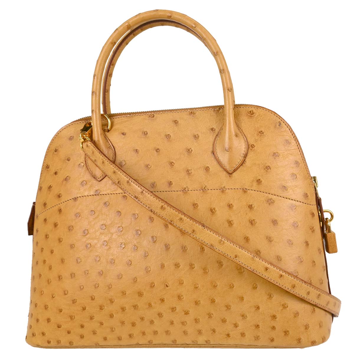Hermes * Saffron Ostrich Bolide 31 2way Shoulder Handbag