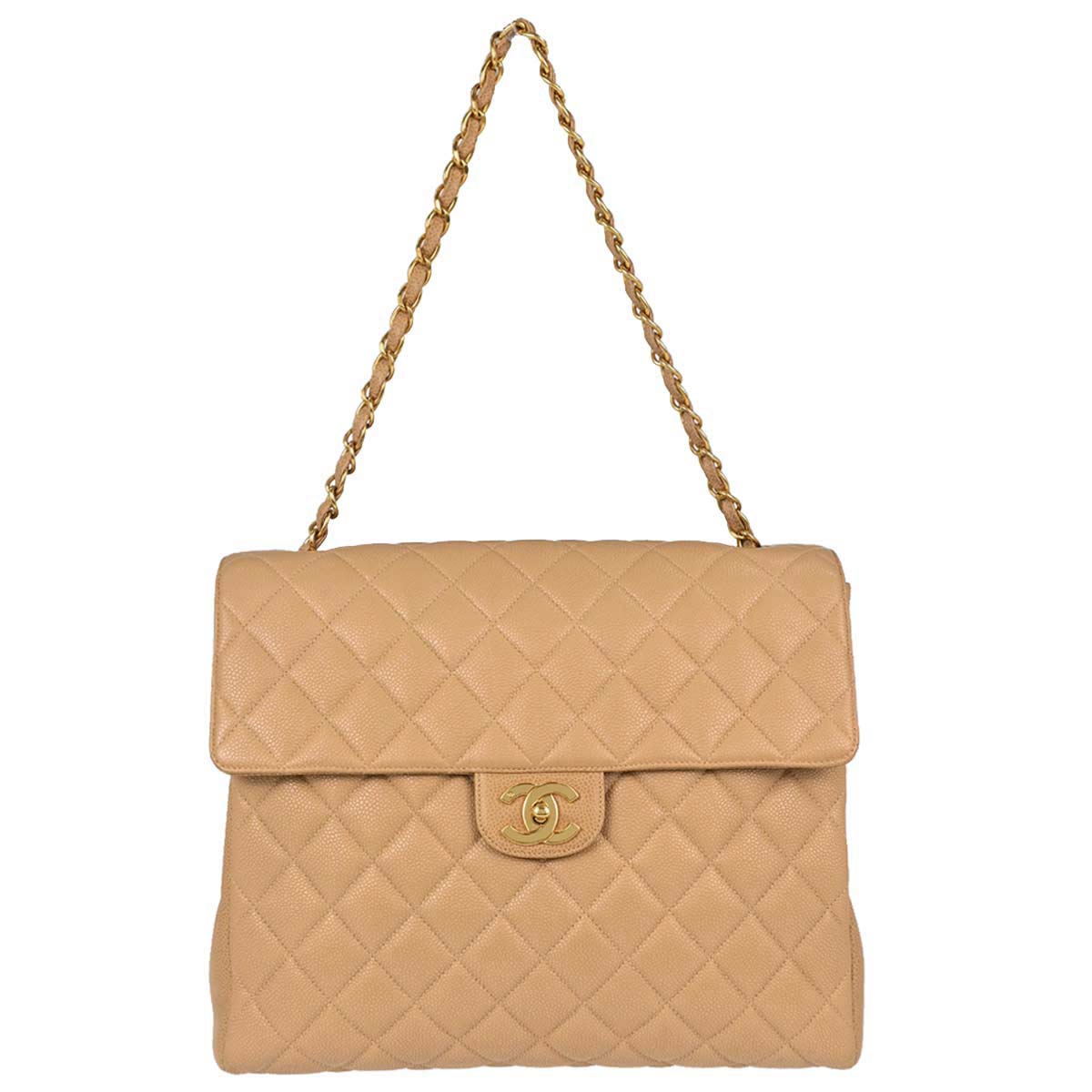 Chanel Beige Caviar Skin Handbag
