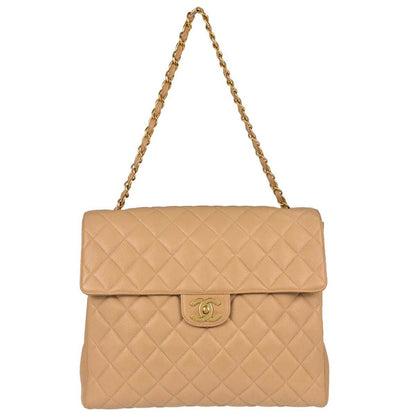 Chanel Beige Caviar Skin Handbag
