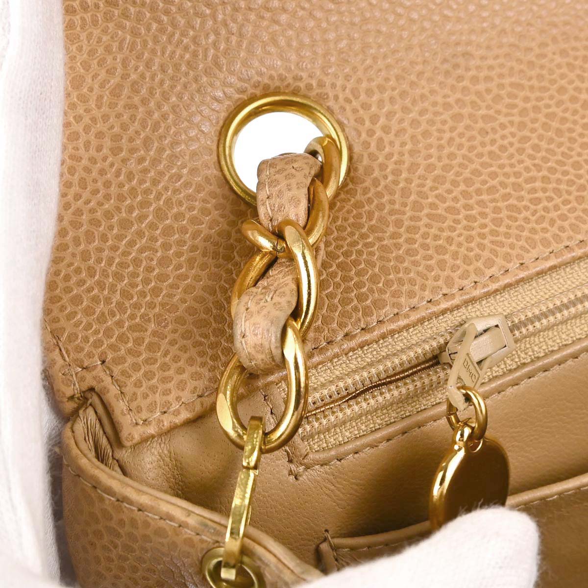 Chanel Beige Caviar Skin Handbag