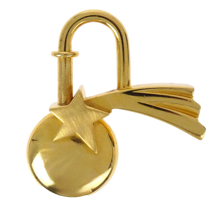 Hermes 1999 Shooting Star Cadena Padlock Bag Charm Gold Small Good