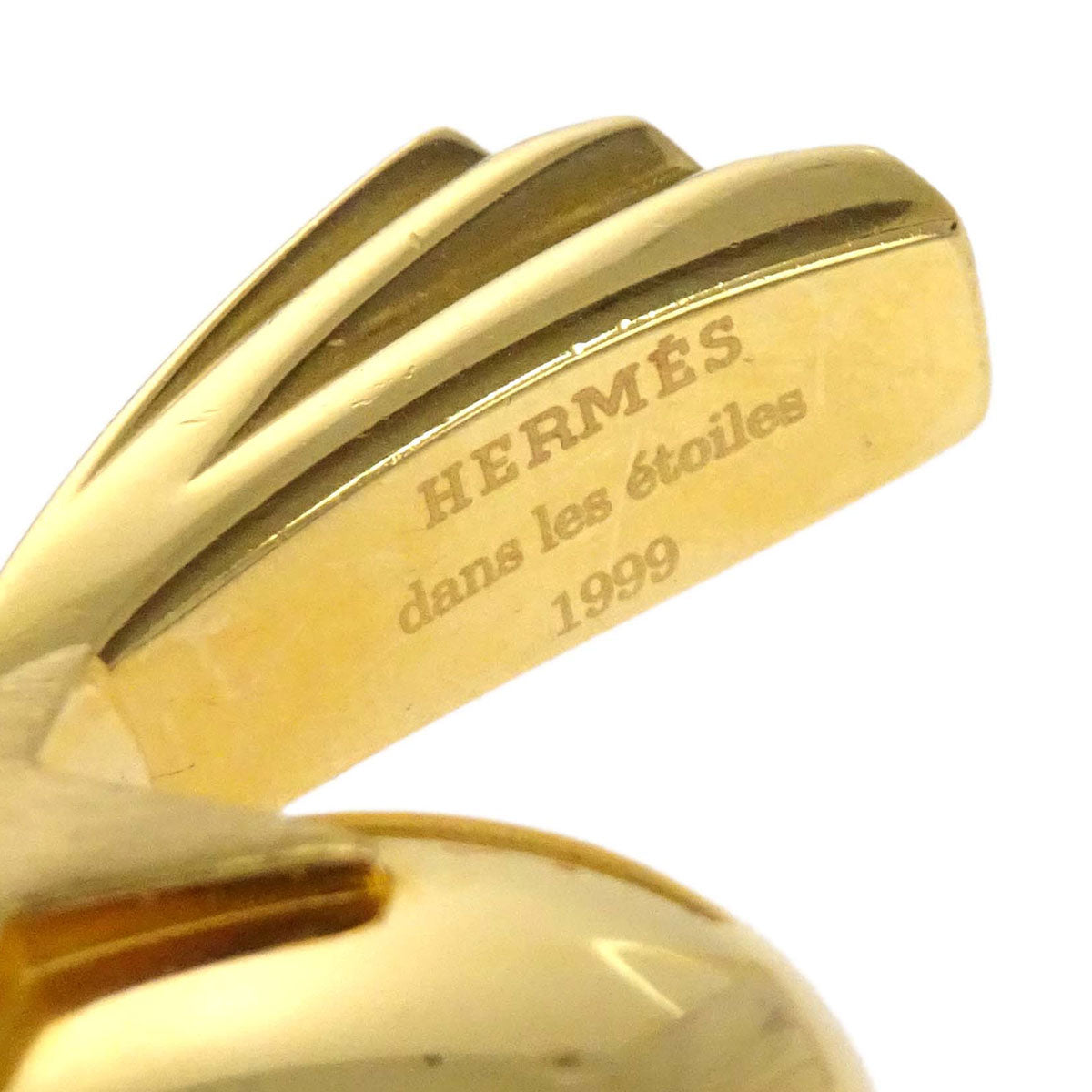 Hermes 1999 Shooting Star Cadena Padlock Bag Charm Gold Small Good