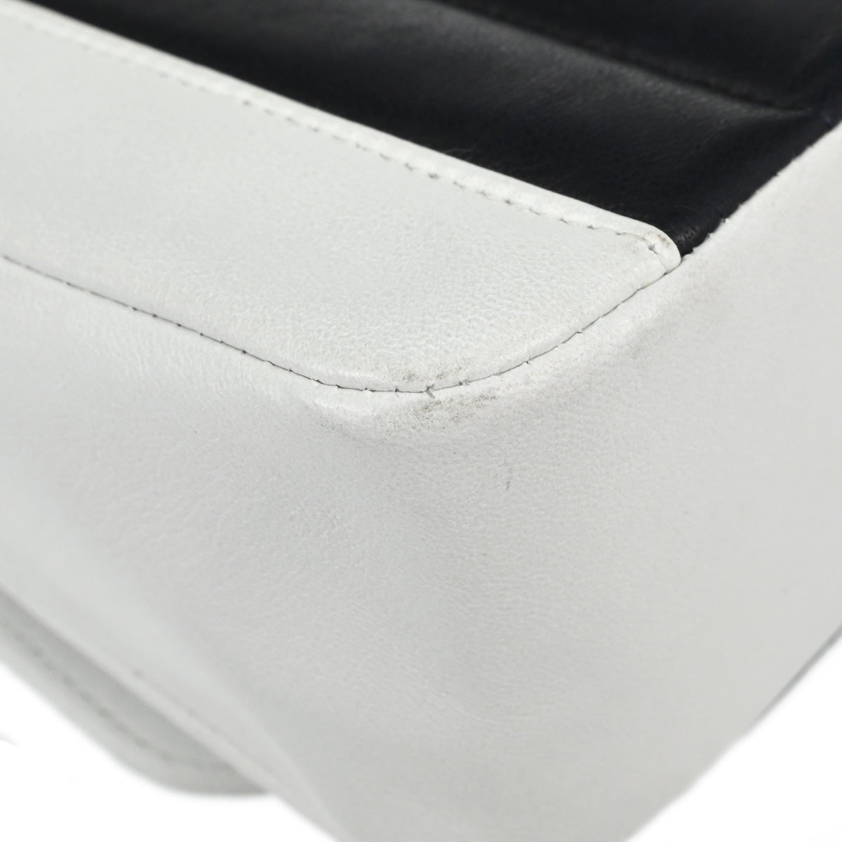 Chanel Navy White Lambskin Mademoiselle Shoulder Bag