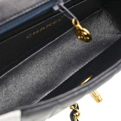 Chanel Navy White Lambskin Mademoiselle Shoulder Bag