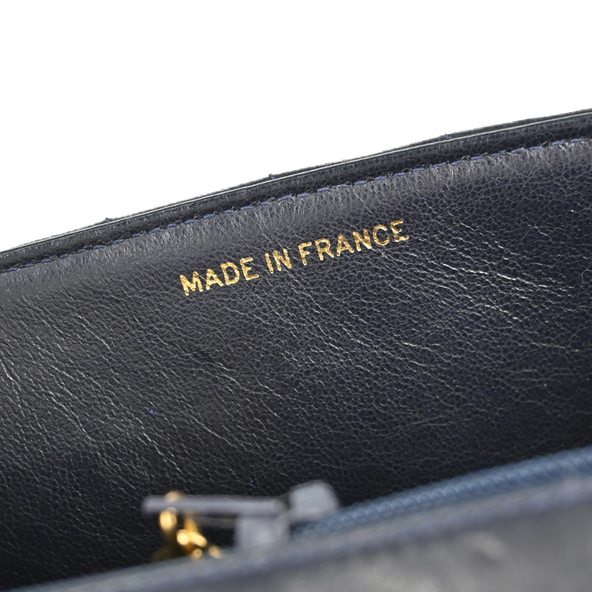 Chanel Navy White Lambskin Mademoiselle Shoulder Bag