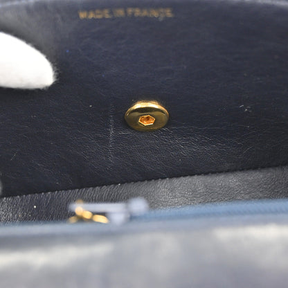 Chanel Navy White Lambskin Mademoiselle Shoulder Bag