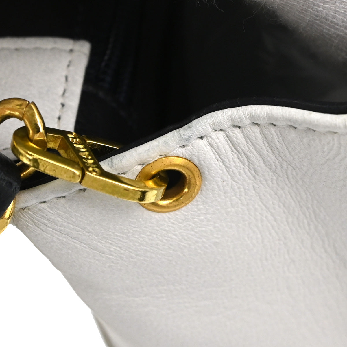 Chanel Navy White Lambskin Mademoiselle Shoulder Bag